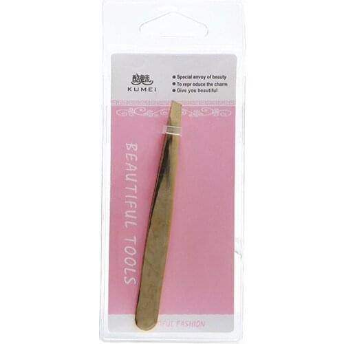 Plain Bevel Top Stainless Steel Eyebrow Tweezer Moustache Removing Trimming Face Beauty Cosmetic Makeup Tool E928