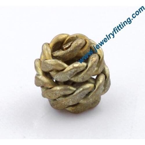 All kinds of jewelry findings supplier Raw brass colowire twist feature connector beads handmade 6mm