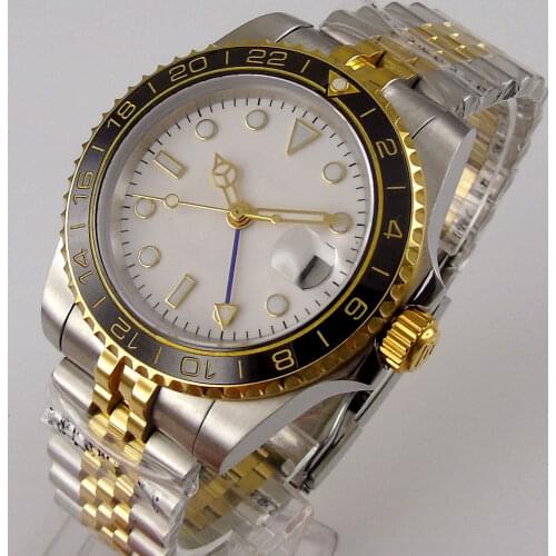 New DESIGN Luxury Men GMT Automatic Machinery Watch 40MM Ceramic Bezel Jubilee Strap Sapphire Gold Clock