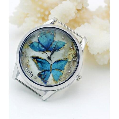 Shsby Diy Personality Watch Header New Style Silver Flower Head With Cloth Strap Watch Accessories 51~60