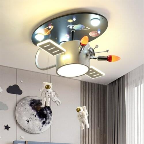 Modern Ceiling Light ChildrenS Room Cosmonaut Satellite Stars Led Ceiling Lamp Nursery Living Room Indoor Lighting Fixtures