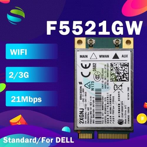3G WLAN for Ericsson F5521GW GOBI3000 DW5550 Mini PCIe 2G 3G HSPA 21MB Wlan Card for Dell E5420 5520 6220 6320 6420 XT3 6520