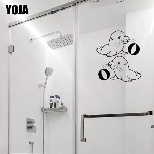 YOJA 28x24.6CM（One Group）Childrens Room Decoration Cute Little Seal Wall Sticker Bathroom Shower Decal G2-0435