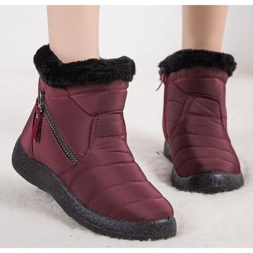 Women Boots Super Warm Ankle Boots Shoes Woman Plus Size Waterproof Winter Boots Non-slip Flat Snow Boots Winter Footwear