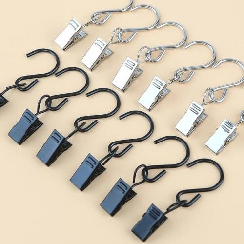 1/10pcs Multipurpose Curtain Photo Picture Party String Lights Outdoor Activities Supplies Metal Hanging S Shape Hooks with Clip