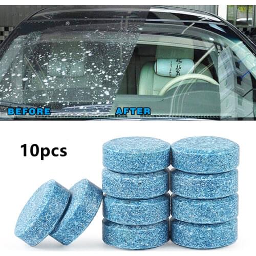 10pcs(1Pc=4L) Car Windshield Wiper Glass Washer Auto Solid Cleaner Compact Effervescent Tablets Window Repair Car Accessories