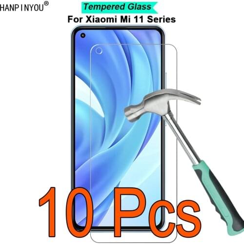 10 Pcs/Lot For Xiaomi Mi 11 Lite / 11i / 11X Pro 9H Hardness 2.5D Toughened Tempered Glass Film Screen Protector Guard