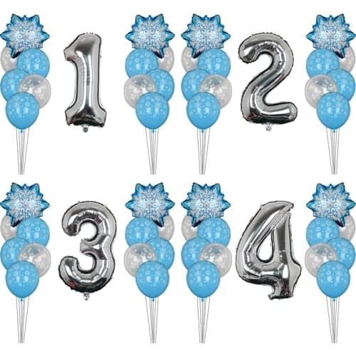 13pcs/lot Birthday Party Balloons Snowflake Confetti Balloon Baby Shower Happy Birthday Party Decorations kids Toys Gifts