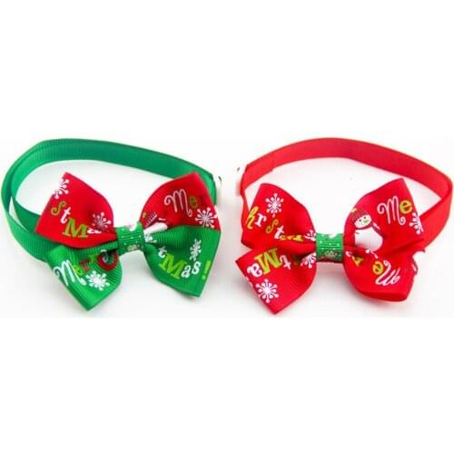 20pcs Handmade Christmas Dog Bow Tie Dogs Festival Tie Pet Accessories Wholesale Mix Style