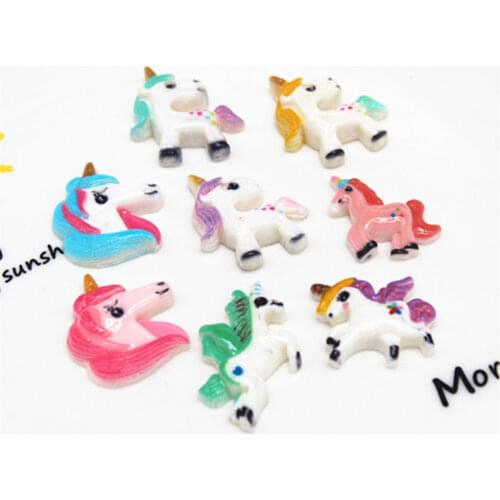 20pcs Mix Patterns Mix Colors Resin Cartoon Horse Miniature Art Supply Decoration Charm Craft,about 22*28mm
