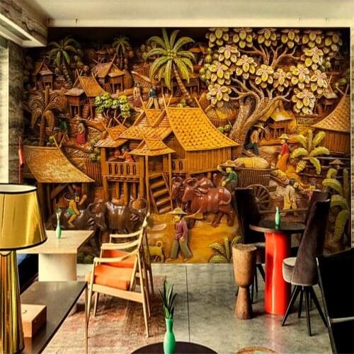 Milofi Custom 3D Wallpaper Mural Art Embossed Rural Farming Stereo Background Wall Decoration Painting Wallpaper