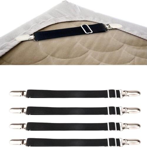 4 Bed Mattress Sheet Clips Grippers Elastic Double Head Clamps Plastic Keeper Straps Quilt Mattress Sofa Stay Suspender Fastener