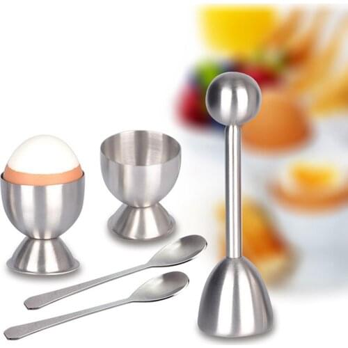 5Pcs Creative Stainless Steel Egg Cracker Topper Set Soft Hard Boiled Eggs Separator Tool Shell Remover Kitchen Baking Tools