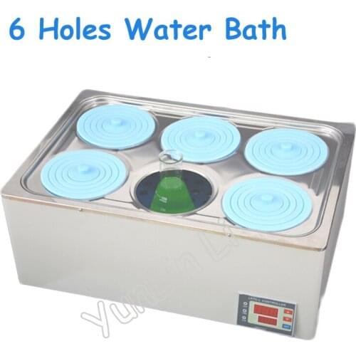 6 Holes Constant Temperature Water Bath 220V 1500W Electric Heating Digital Display Temperature Water Tank SYG-6