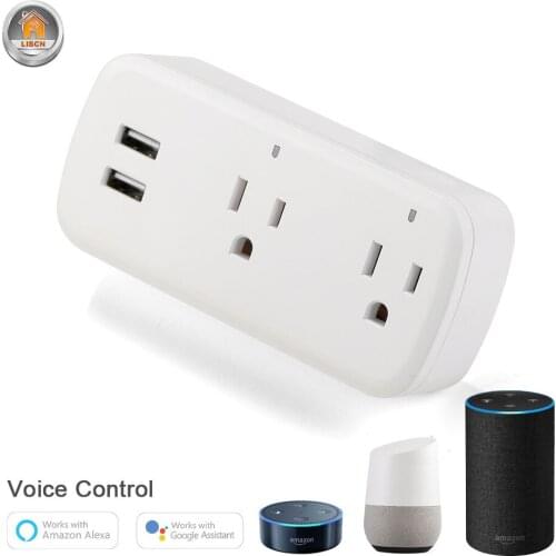 American US Smart Wifi Socket USB Charging Station Wifi Smart Power Board Timing Remote Wireless Application Socket 10A 2 In 1