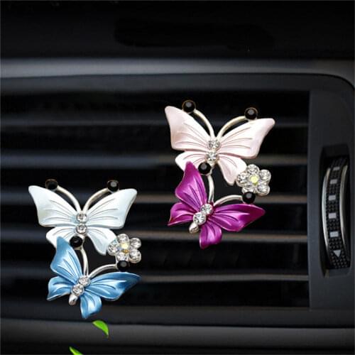 Car Air Conditioning Freshener Cute Butterfly Perfume Clip Decoration Car Outlet Air Purifier Fragrance Deodor 2X Perfume Cotton