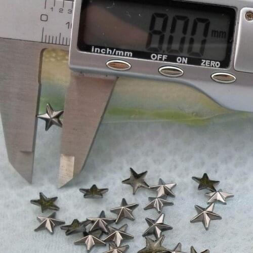 Beadsland Hotfix Iron On, 8mm Flat Back Star Studs - 1/4" FlatBack Glue on Studs 100pcs DIY Art Decoration