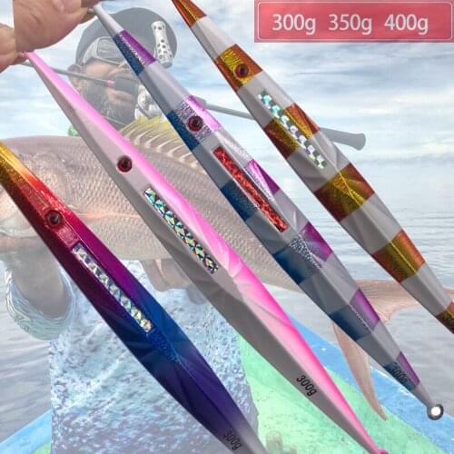 Long Cast Slow Sinking Metal Jig Lure Hard Lead Bait300g 350g 400g Japan Laser Artificial Jerkbait pesca Sea Fishing Lure Tackle