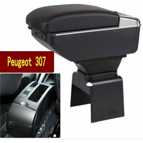 For Peugeot 307 armrest box central Store content box cup holder ashtray interior car-styling decoration accessory 04-13