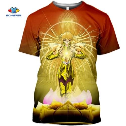 SONSPEE Fashion Japan Classic Anime Saint Seiya T Shirt Men/women 3D Print T-shirts Unisex Harajuku Style Tshirt Streetwear Tops