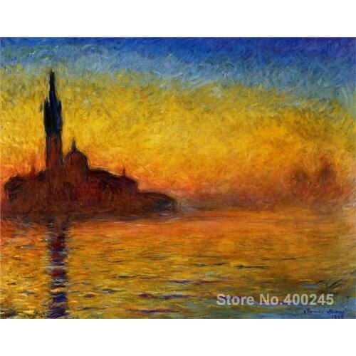 Canvas paintings Twilight Venice Claude Monet Art reproduction High quality Hand painted