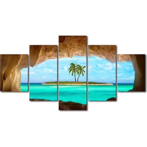 Landscape Island Canvas Paintings on The Wall Art Posters and Prints Nordic Decorative Picture for Living Room No Frame