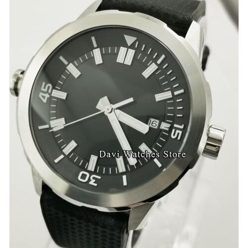 45mm Corgeut Sterile Top Casual Fashion Mens Watch Black Dial Date Luminous Man Automatic Wristwatch Gift