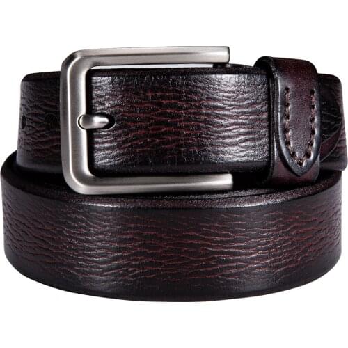 2019 New Men Pin Buckle Belt Retro Cowhide Belt Brown Belt Genuine Leather Belt Single Prong Buckle Strap for Jeans Barry.Wang