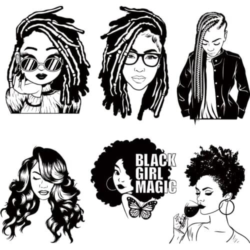 Sketches Girls Iron On Patches Heat Transfer Sitckers On Clothes Thermal Stickers DIY T-Shirts Iron On Transfer Stripe On Clothe