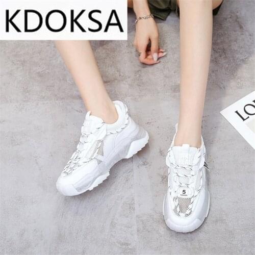 2021 Spring New Harajuku Style Thick-soled Increase Korean Version Of The Trend Of Students Womens Sports Casual Shoes Womens