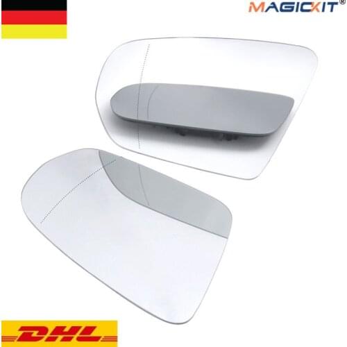 MagicKit Pair White Heated Door Mirror Glass For Mercedes S/E/C-class W222 W205 2014-2016