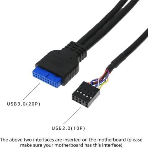 Front Case Panel USB3.0+USB3.0+H D Jack Ports I/O Board+Internal Wire 1XCB