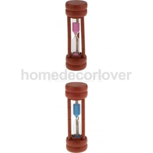 Maroon Wood Sandglass Timer Teeth Brushing Special Needs Therapy Math Exercising Hourglass 1,2,3,5 Minutes