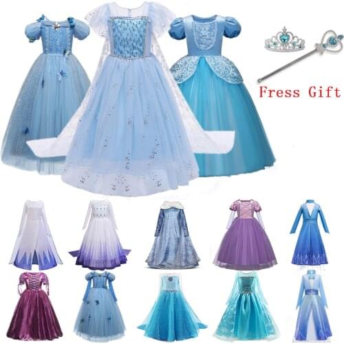 Autumn Winter Long Sleeve Girls Dress Halloween Carnival Cosplay Kids Dresses for Girls Wedding Birthday Party Princess Costume