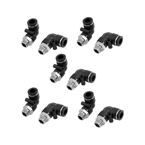 10 Pcs Pneumetic 10mm to 1/4" PT Male Thread One Touch Elbow Quick Fittings Free shipping