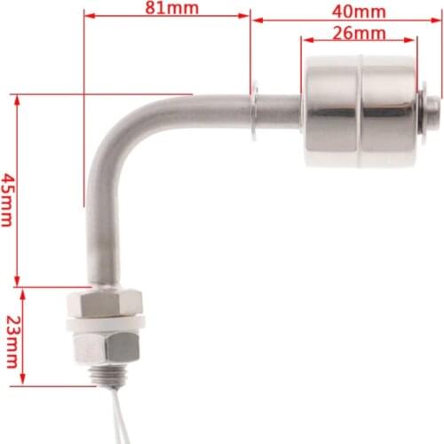 Stainless Steel Float Switch Right Angle Vertical Head Liquid Water Tank Level Sensor