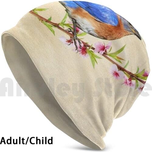 Bluebirds Spring Beanies Knit Hat Hip Hop Bluebird Male Bluebird Eastern Bluebird Bird Songbird Thrush Bird