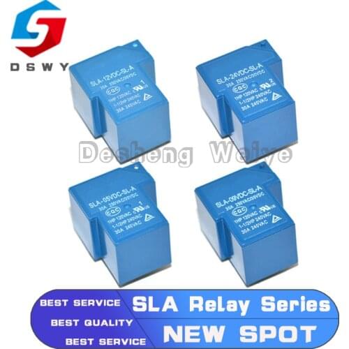 Power Relays SLA-05VDC-SL-A SLA-12VDC-SL-A SLA-24VDC-SL-A SLA-48VDC-SL-A 5V 12V 24V 48V 30A 5PIN T90 a Group Of Normally Open