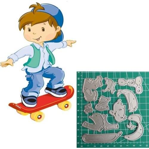 Skateboard Boy Die Cut In Scrapbooking Die Cutting Embossing Vintage Scrapbook Album