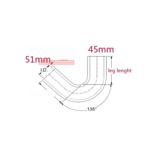Custom hose id 45/51mm 135 degrees Elbow Reducer Pipe Hose