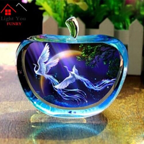 12 Constellations Statuettes Glitte Crystal Glass Apple Figurines Miniature Angel figurine Ornaments Home Decoration accessories