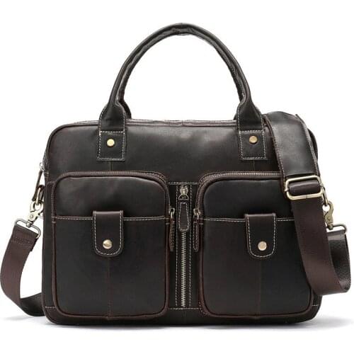 Men Handbag Messenger Shoulder Tote Bags Genuine Leather Briefcase For Business Travel