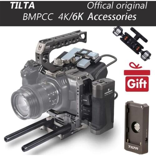 Tilta TA-T01-A-G Full Camera Cage Top Handle Side Handle F970 Battery Plate Partial Sunhood for BMPCC 4K/6K Camera accessory
