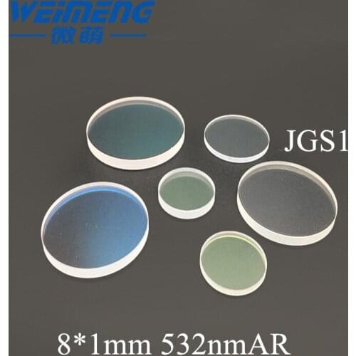 Weimeng laser protective lens 8*1mm 532nm AR JGS1 Quartz plano for fiber cuting welding engraving machine