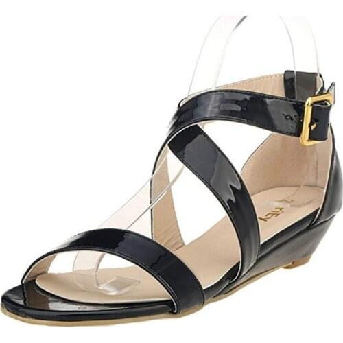 Womens Platform Wedge Sandals Simple Style Casual Pointed Toe High Heels Velvet Wedges Work Shoes 308-2PA