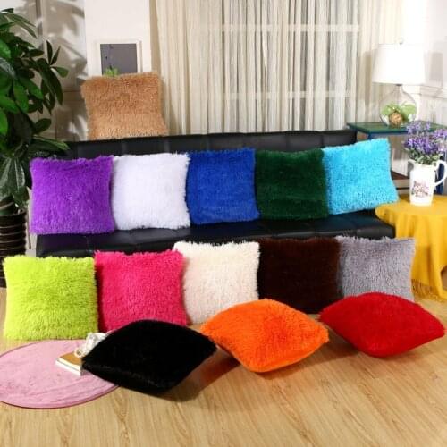 1Pcs 43*43cm Solid Color Velvet Plush Soft Throw Pillow Cushion Cover Home Decoration Sofa Bed Decor Decorative Pillowcase 40456
