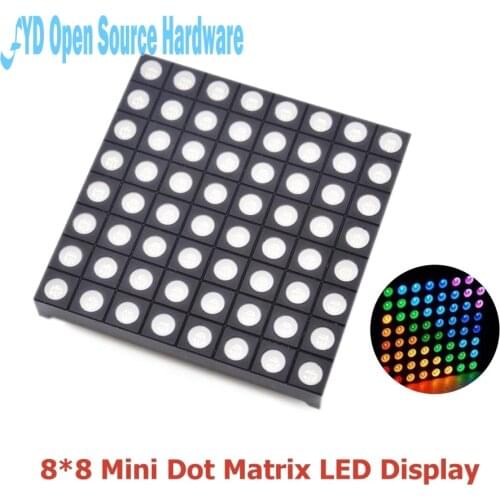 1pcs Full Color 8x8 8*8 Mini Dot Matrix LED Display Red Green Bule RGB Common Anode Digital Tube Screen For Diy 60mmx60mmx5mm