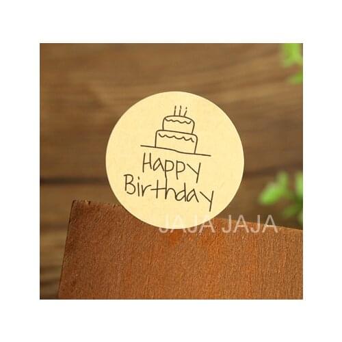 100pcs/lot happy birthday Round Seal Sticker for homemade bakery&gift packaging Paper Label-Dia 3.8cm(tt-1142)