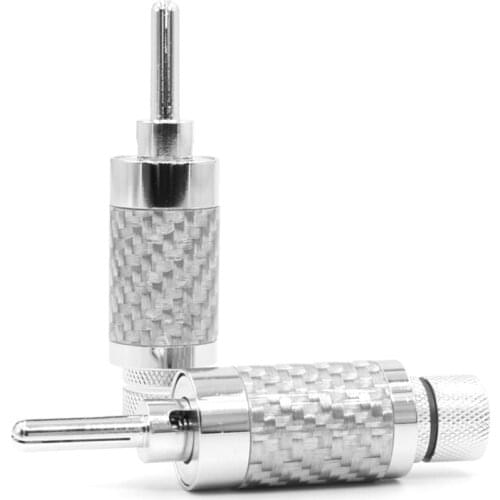 4PCS BA1409 Rhodium Plated Banana Speaker Cable Plug HiFi Connector