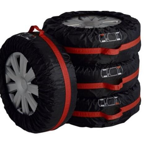 4pcs)13"-16" 16"-20"Spare Cover Case Polyester Winter Summer Car Storage Bag Automobile